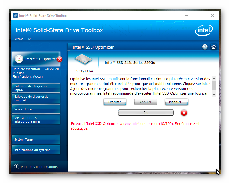 Erreur SSD 545s 10/106 - Intel Community