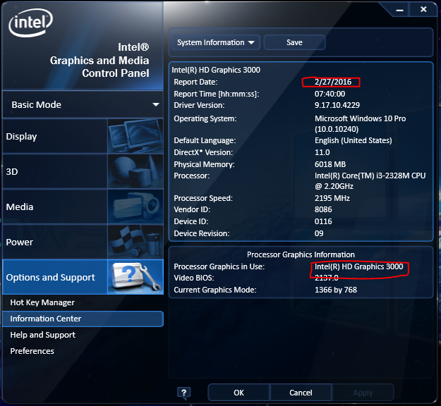 Solved: Intel HD Graphics Driver 2000/3000 for Windows 10? - Intel  Communities