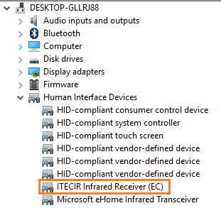 ehome infrared receiver driver windows 10