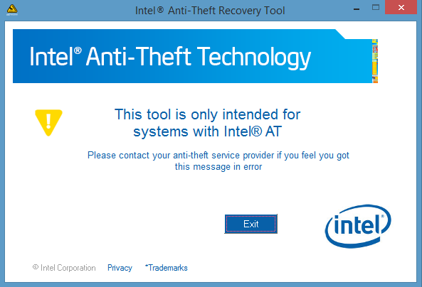 Intel Anti-Theft Tecnology "ERRO" - Intel Community