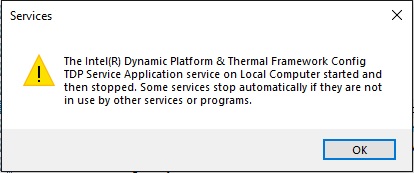 Something wrong with Intel Dynamic Platform & Thermal Framework - Intel  Community