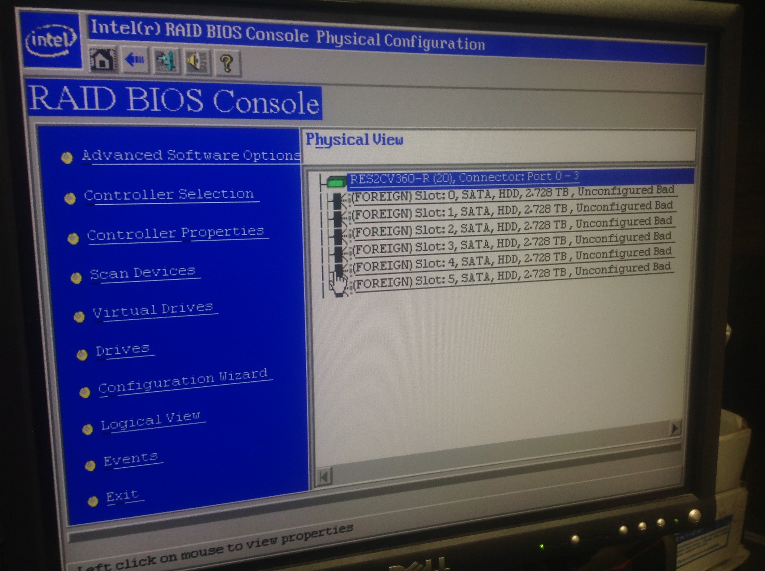 Solved RS2BL080 raid controller and lost config Intel Community