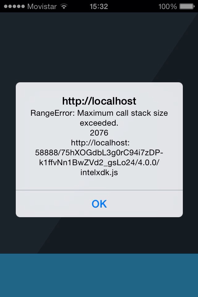 maximum call stack size exceeded