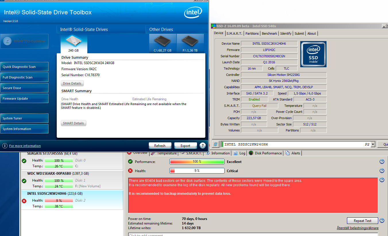 SSD 540s unreliable functionality - Intel Communities