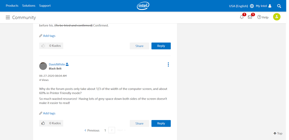 Intel Forums Waste Space