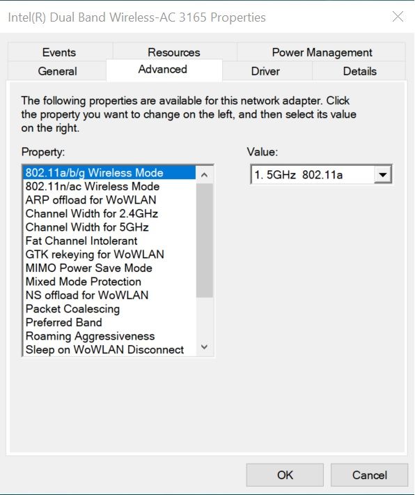 Intel Wireless-AC 3165 won't connect to AC wireless on 5 GHz! - Intel  Community