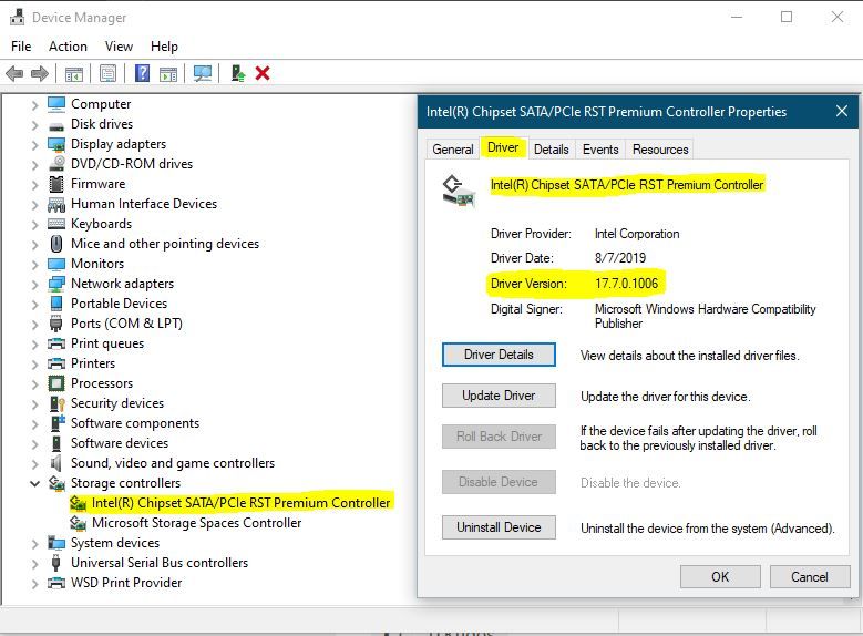 Solved: What are the steps to download the RST app to manage Chipset SATA/ PCIe RST Premium Controller? - Intel Communities