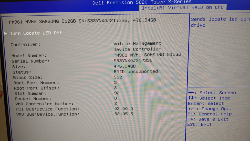VROC, SAMSUNG PM961 RAID UNSUPPORTED - Intel Community