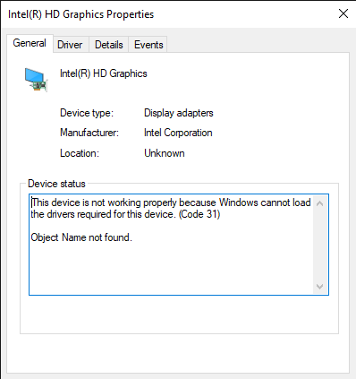 Intel HD Graphics 4600 Driver not working/Updating Error - Intel Communities