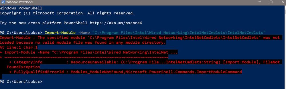 Решено: Missing IntelNetCmdlets - Intel Community
