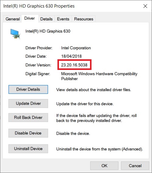 Issue with Intel HD 630 (MSI GL62VR laptop) - Intel Community