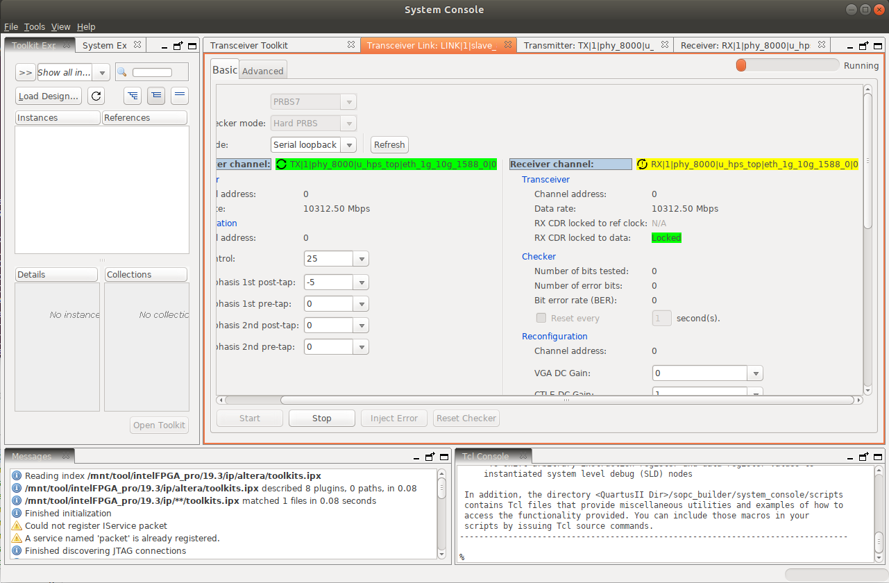 Solved The problem about Transceiver Toolkit for testing IP altera
