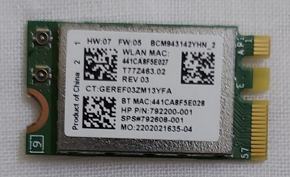 Attached card upper