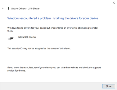 Altera USB-Blaster Driver Installation Issue - Intel Community