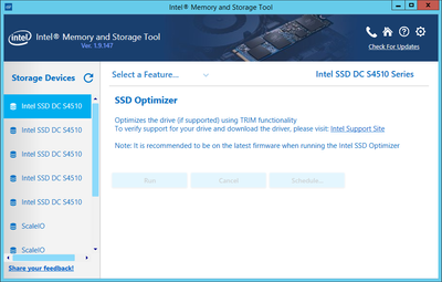 Trim not available in Intel Memory and Storage Tool - Intel Community