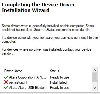 Quartus II 20.1 does find USB Blaster I - Intel