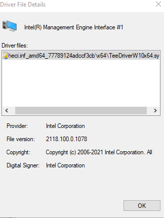 Device Manager Error: Intel Management Engine Interface - Intel.