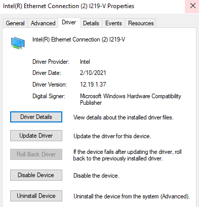 Intel Ethernet Connection I219v Error Code 10 - Intel Community