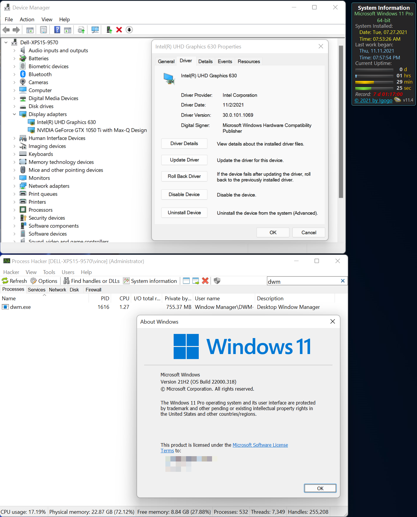 Intel Graphics UHD 630 Driver(s) causing random black screen issues or