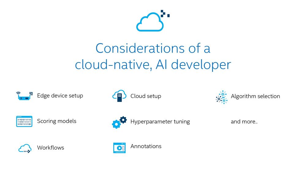 Figure 1. Considerations of a cloud-native, AI developer when deploying models.