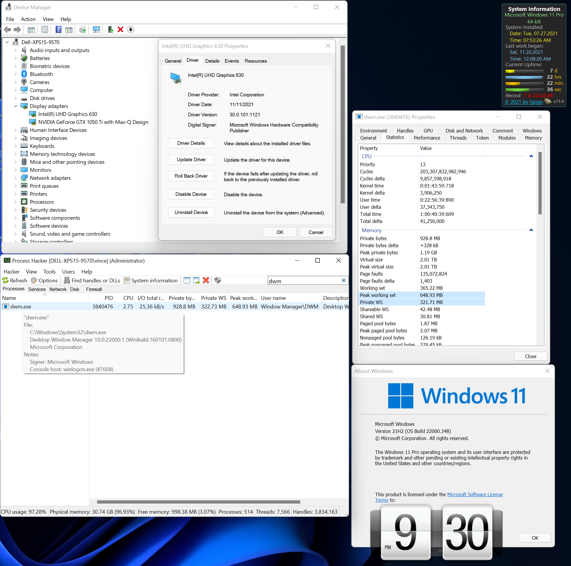 Intel Graphics UHD 630 Driver(s) causing random black screen issues or