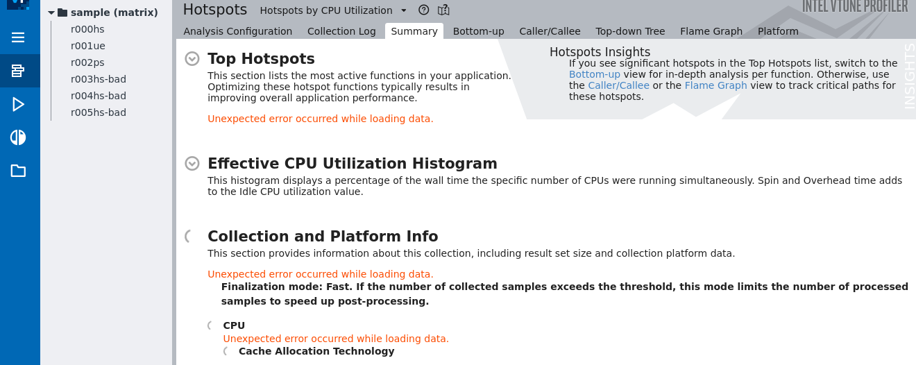 VTune Profiler Execution Error - Intel Community