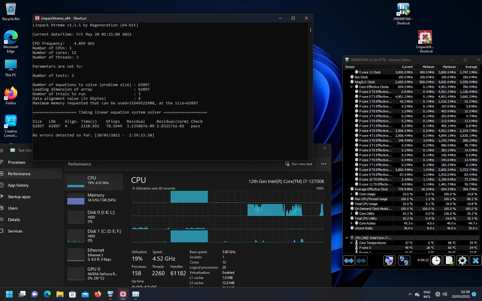 i7 12700k Problems when running 3 thread apps and parking e-cores not  working - Intel Communities