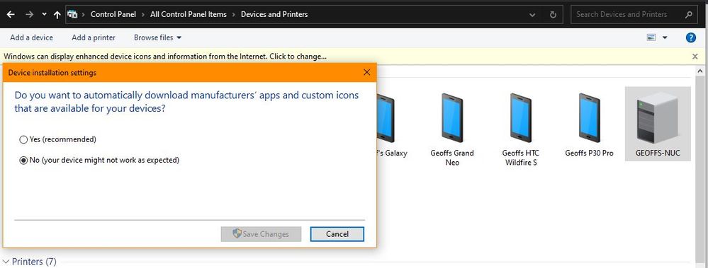 Settings re- driver updates for my machine.JPG