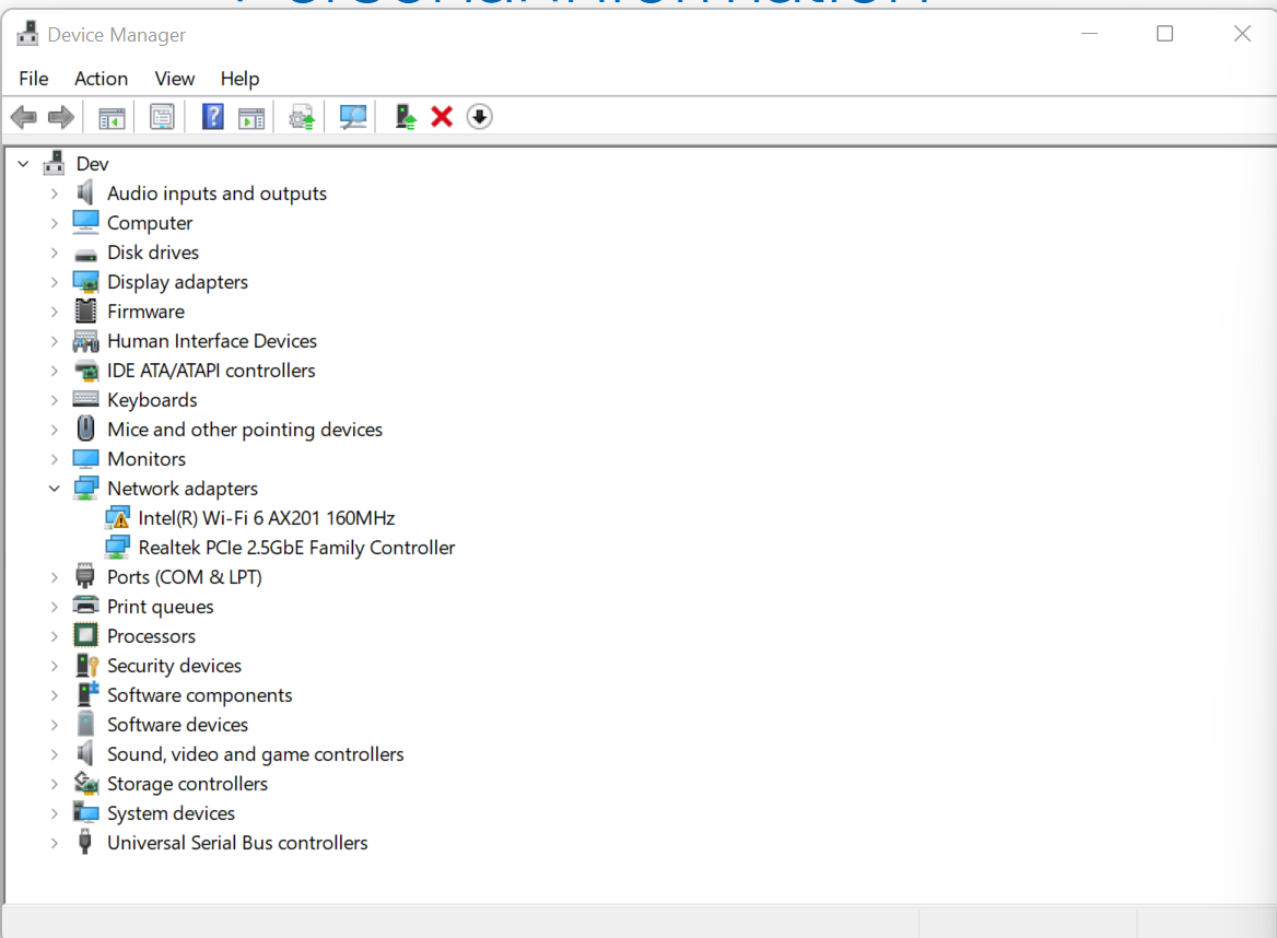 Error WiFi 6 AX201 160MHz - Intel Community