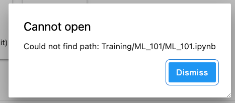 Cannot open Could not find path: Training/ML_101/ML_101.ipynb