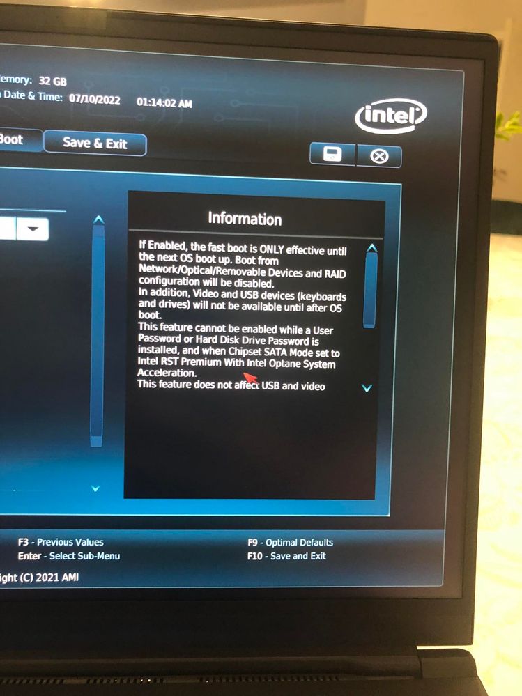 Intel® NUC X15 Laptop Kit - LAPKC71F - bios boot is slow - Intel Communities