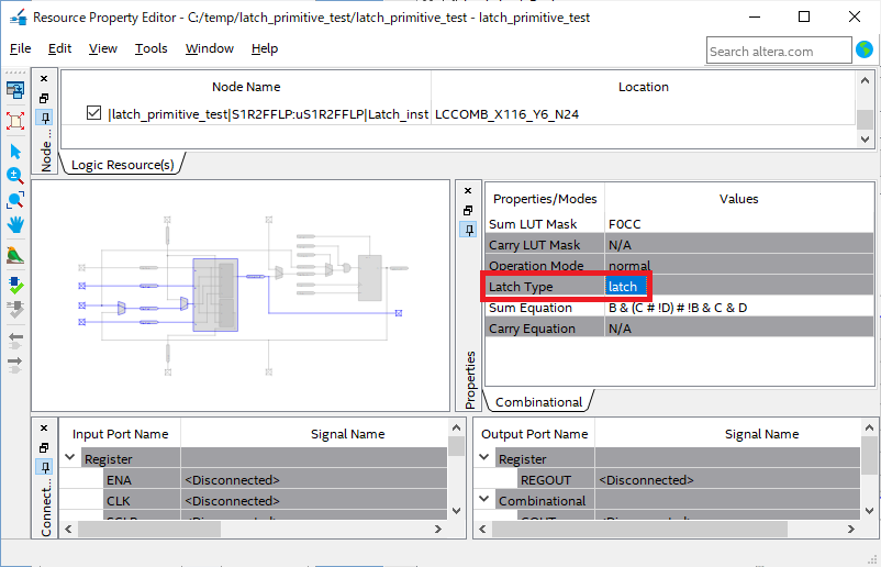 How to change "Latch Type" in Resource Property Editor Intel Community