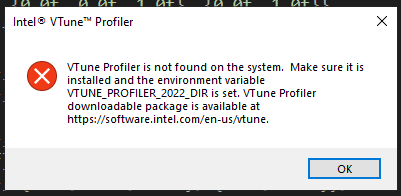 VS2019 Integration: VTune Profiler Is Not Found On The System - Intel ...