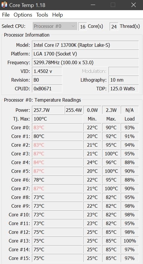 i7 13700k what temps are normal - Intel Community