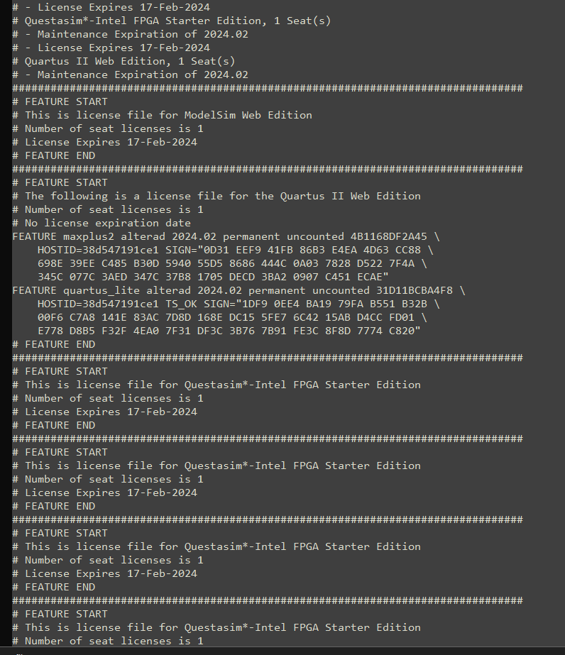 Solved Questa Starter Edition licence generation Intel Community