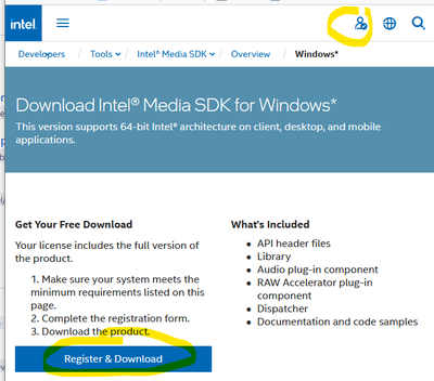 Solved: Unable to register and download the Media SDK for Windows - Intel  Communities