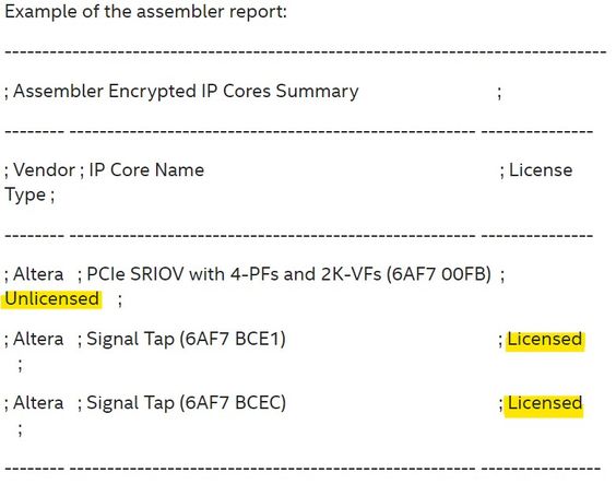 Assembler report example