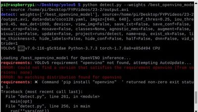 Error: Yolov5 Openvino model run on Raspberry Pi 4 with NCS2 - Intel  Community