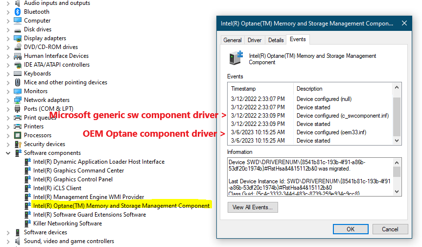 Solved: RST / Otane Memory & Storage Mgmt Component driver(s) - Intel  Community