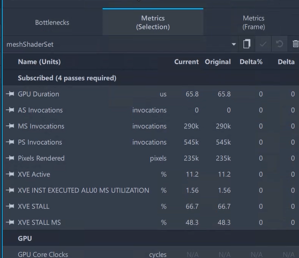 Intel GPA Profiling DXR and Mesh Shaders