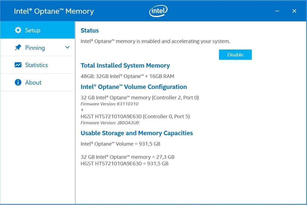 Интел отключили. Оптейн Интел 32 ГБ. Optane Memory 32gb. Память Intel Optane" отключена. Intel Optane разделы.