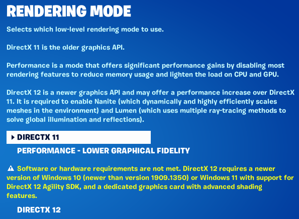 Gelöst: Fortnite DirectX 12 not working with latest Intel ARC