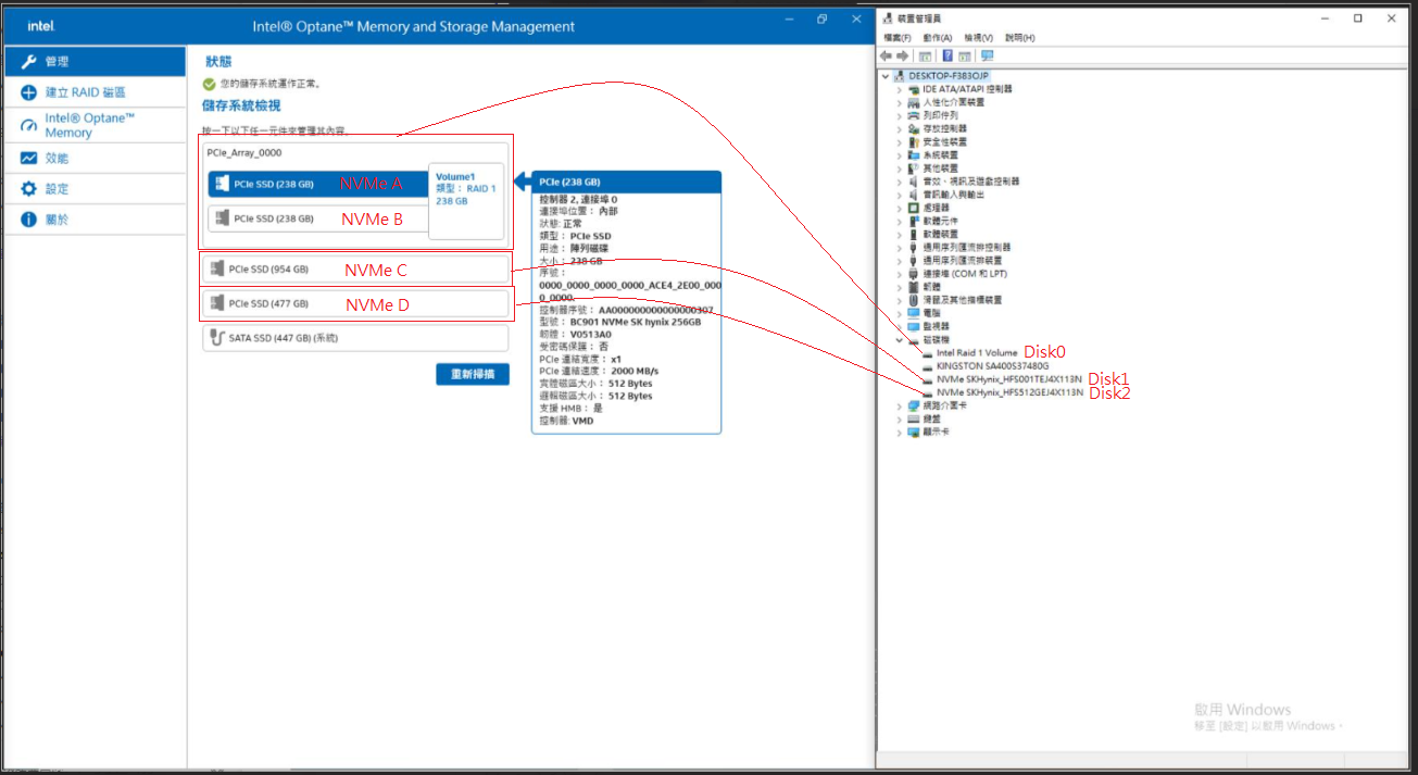 I want to inquire about listing NVMe devices under the IRST Driver
