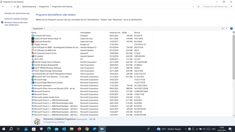 Installed programs on my Windows 10 HP ProBook 1