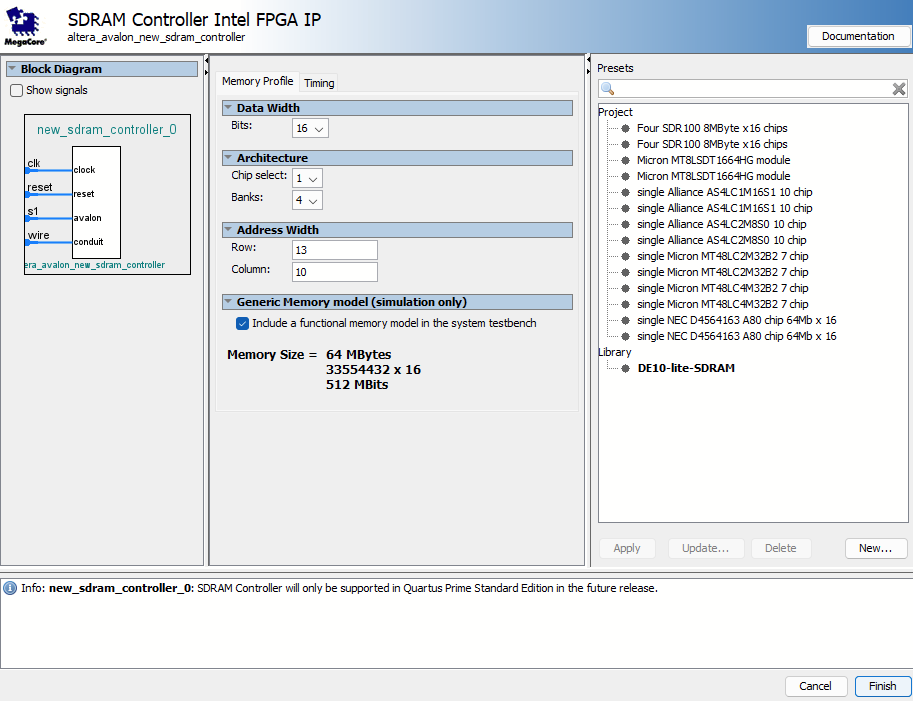 Solved Platform Designer SDRAM Intel Community