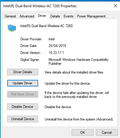 Solved: Latest driver for intel dual band wireless-n 7260 Win 10 64bit -