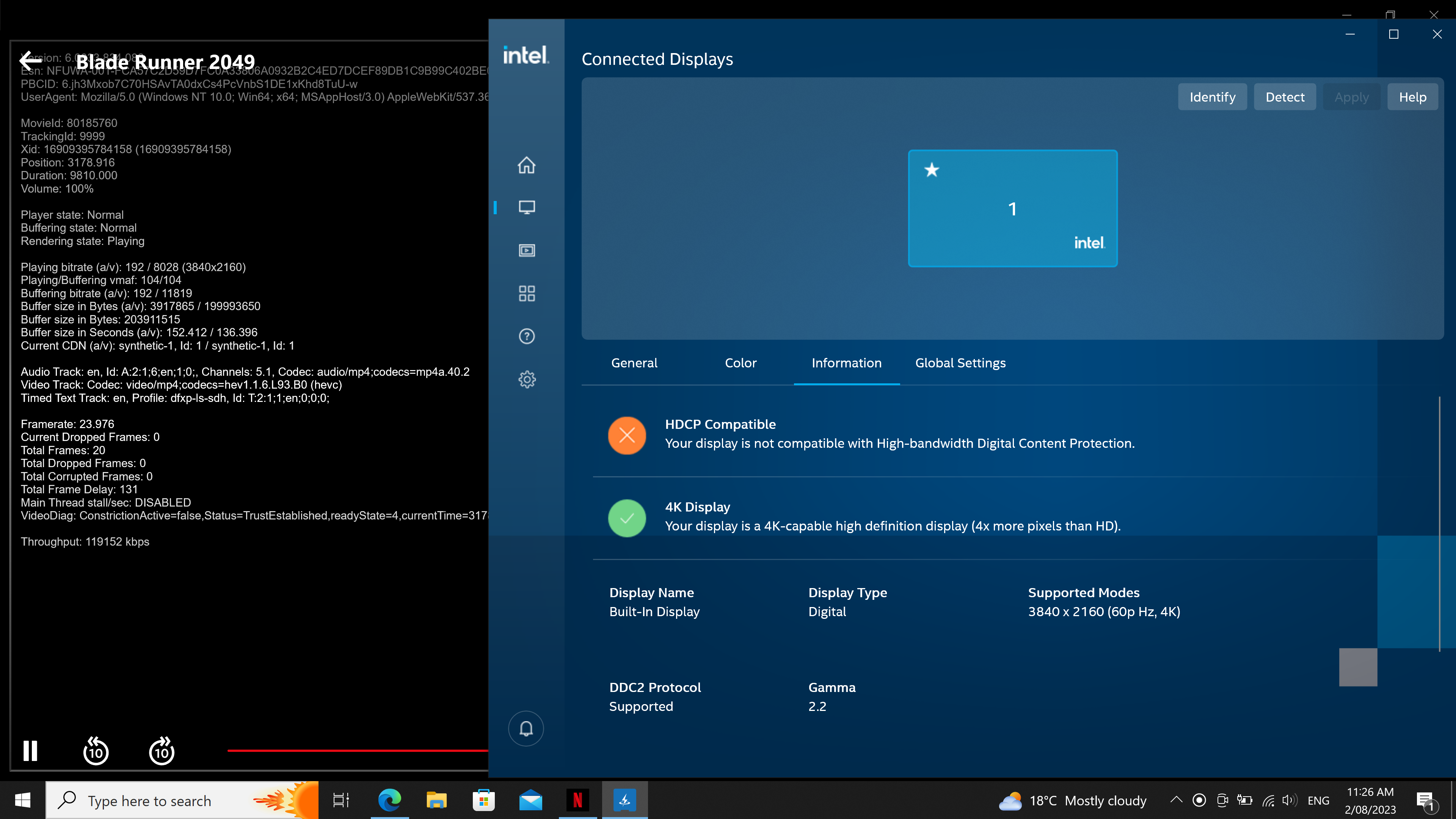 Alienware m15 r4 - Intel Graphics Command Center Built-in Display 