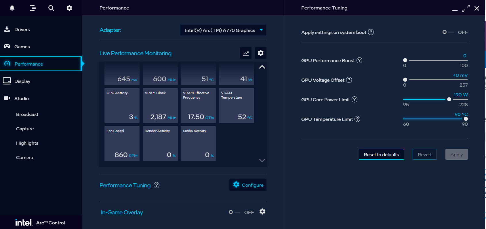 Arc a770 fan speed control - Intel Community