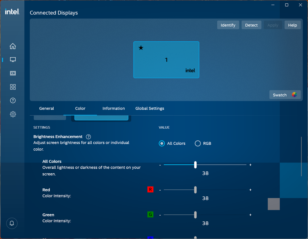 Display settings
