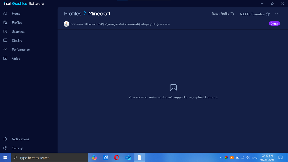 Error In Game Profiles